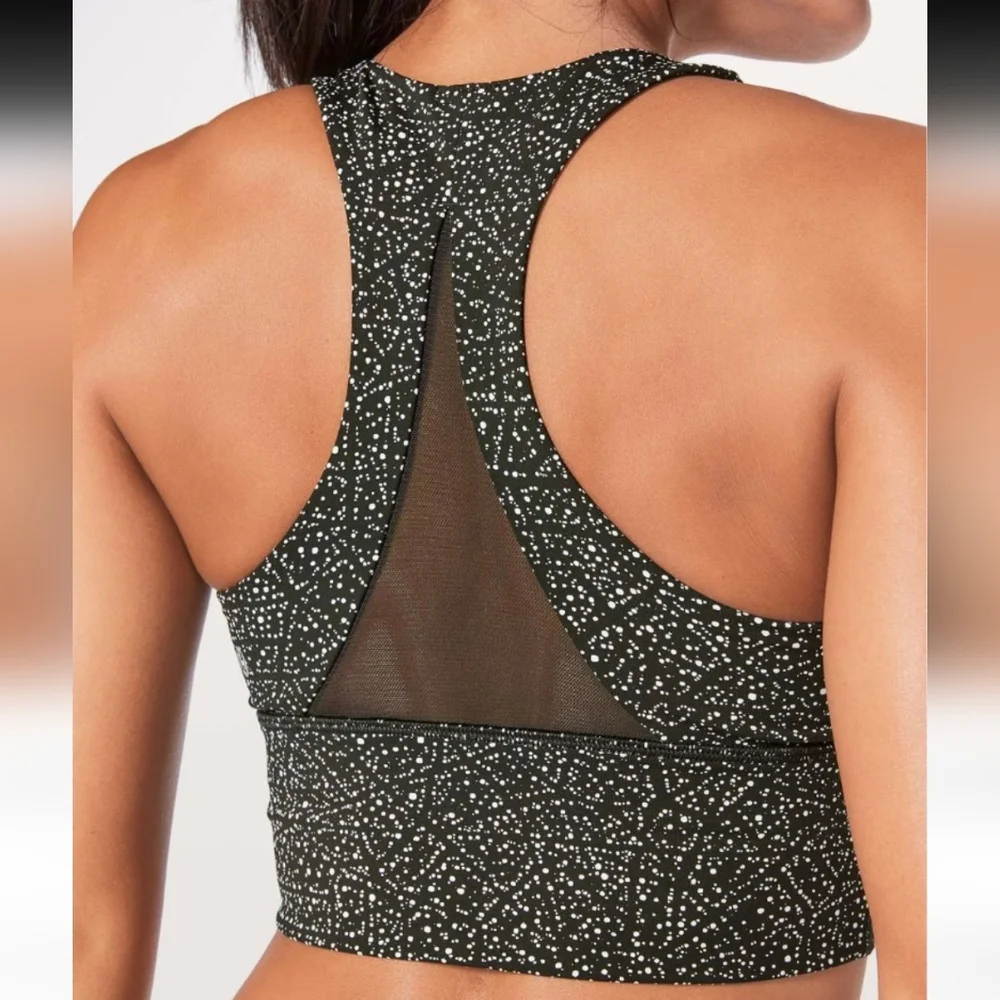 Lululemon Invigorate Bra Longline Night View White Black/Black Size 10 - Picture 2 of 11